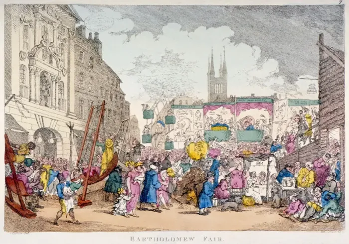 Framed Print : Bartholomew Fair, West Smithfield, City of London, 1813. Artist Framed Print : Bartholomew Fair, West Smithfield, City of London, 1813. Artist