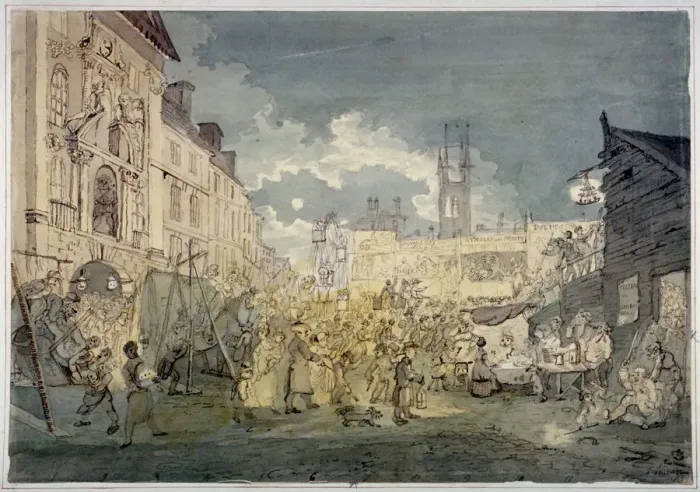 Framed Print : Bartholomew Fair, West Smithfield, City of London, 1813. Artist Framed Print : Bartholomew Fair, West Smithfield, City of London, 1813. Artist