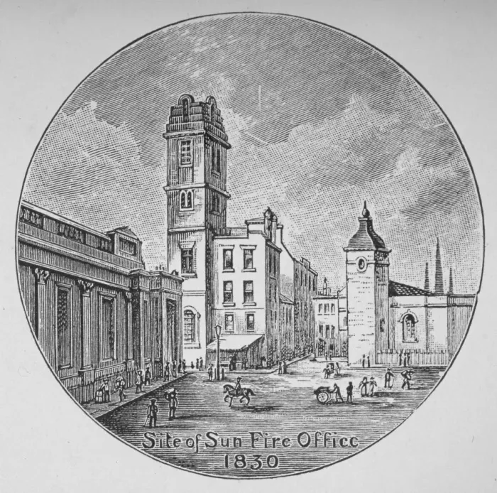Framed Print : Bartholomew Lane, City of London, 1830
