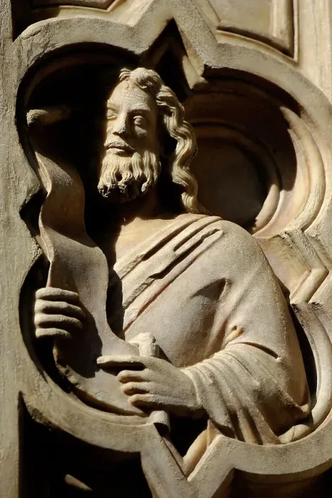 Framed Print : Bas-relief depicting a prophet, Loggia del Bigallo, Florence Italy, 14th century. Creator: Unknown Framed Print : Bas-relief depicting a prophet, Loggia del Bigallo, Florence Italy, 14th century. Creator: Unknown
