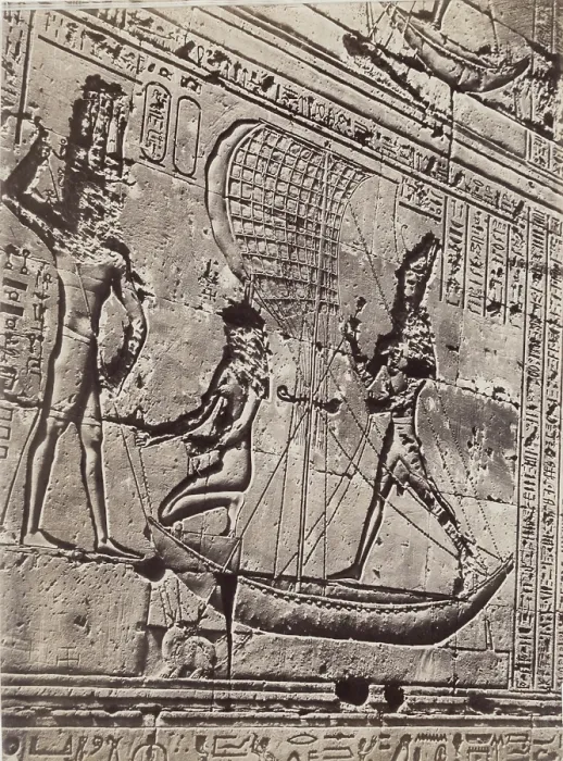 Framed Print : Bas-relief at Edfu, Egypt, 1890. Creator: Anon Framed Print : Bas-relief at Edfu, Egypt, 1890. Creator: Anon