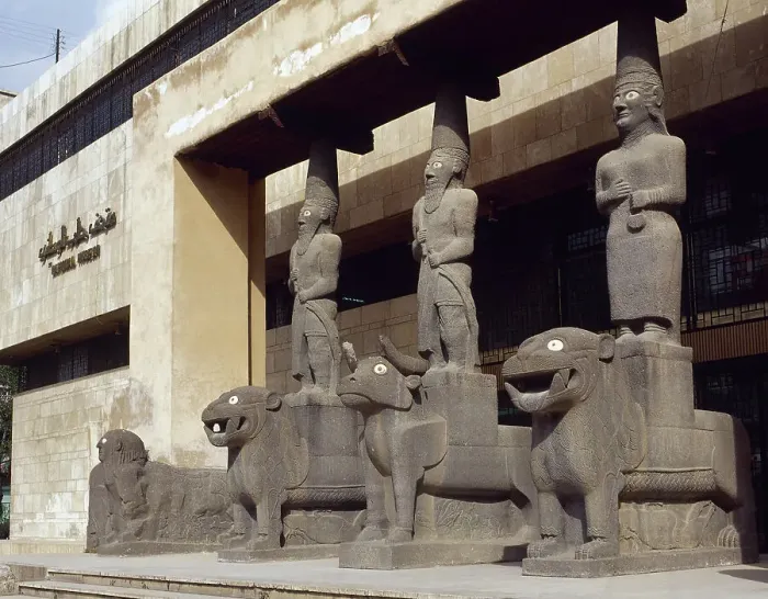 Framed Print : Basalt caryatids at the entrance to the National Museum of Aleppo, Syria, 2001. Creator: LTL Framed Print : Basalt caryatids at the entrance to the National Museum of Aleppo, Syria, 2001. Creator: LTL