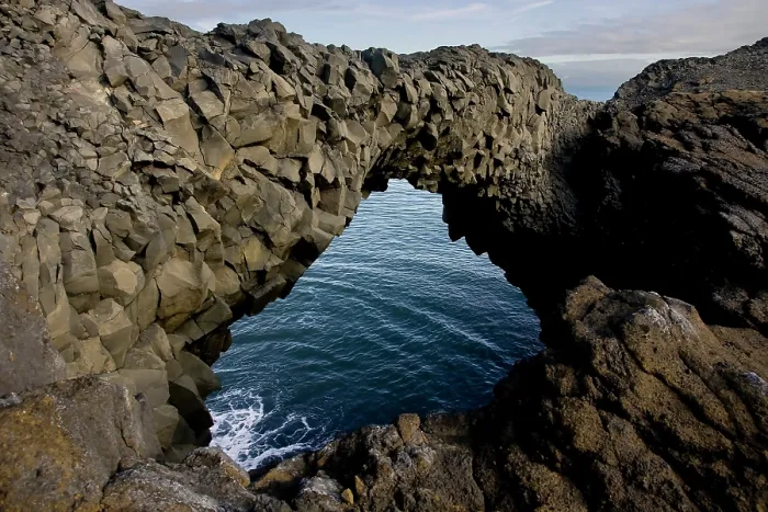 Framed Print : Basaltic Arch, Iceland. Creator: Tom Artin Framed Print : Basaltic Arch, Iceland. Creator: Tom Artin