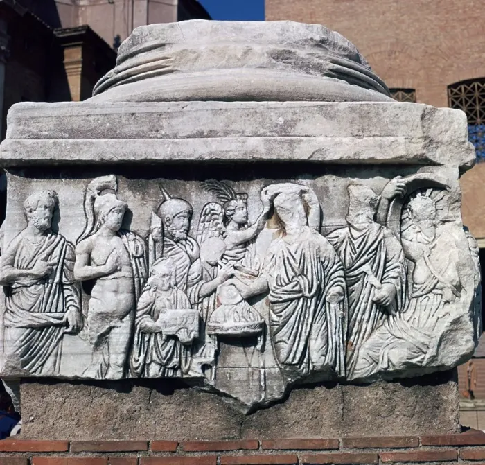 Framed Print : Detail of the base of the Decennial monument, 4th century Framed Print : Detail of the base of the Decennial monument, 4th century