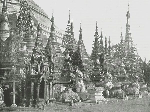 The base of the Grand Pagoda, Rangoon, Burma, 1895. Creator: Unknown