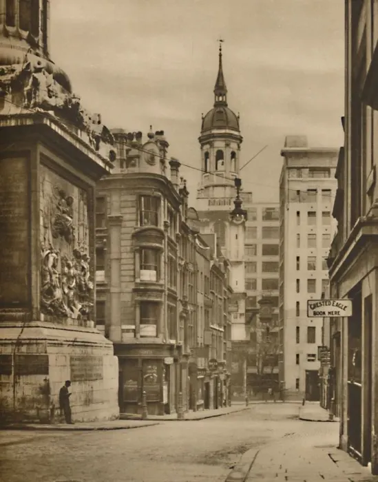 Framed Print : At the Base of the Monument of Fish Street Hill, c1935. Creator: Donald McLeish Framed Print : At the Base of the Monument of Fish Street Hill, c1935. Creator: Donald McLeish
