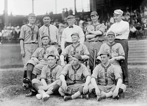 Baseball, Congressional - Front Row: Kinkead of New Jersey; Pat Harrison; Murray... 1912. Creator: Harris & Ewing. Baseball, Congressional - Front Row: Kinkead of New Jersey; Pat Harrison; Murray... 1912. Creator: Harris & Ewing