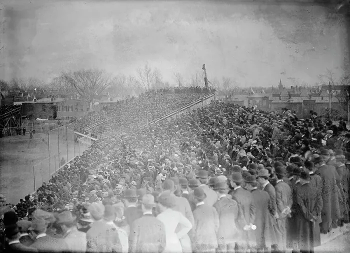 Framed Print : Baseball, Professional - View During Game, 1911. Creator: Harris & Ewing. Baseball, Professional - View During Game, 1911. Creator: Harris & Ewing Framed Print : Baseball, Professional - View During Game, 1911. Creator: Harris & Ewing. Baseball, Professional - View During Game, 1911. Creator: Harris & Ewing
