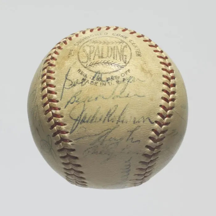 Framed Print : Baseball signed by the 1953 Brooklyn Dodgers team, 1953. Creator: Spalding Framed Print : Baseball signed by the 1953 Brooklyn Dodgers team, 1953. Creator: Spalding