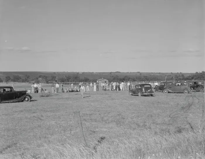 Framed Print : Baseball, Sunday afternoon - the town of Rice vs. the town of Perry, Texas, 1937. Creator: Dorothea Lange Framed Print : Baseball, Sunday afternoon - the town of Rice vs. the town of Perry, Texas, 1937. Creator: Dorothea Lange