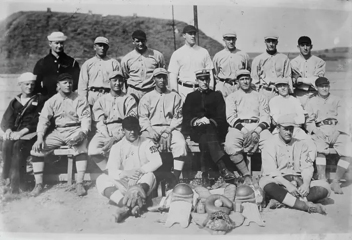 Framed Print : Baseball team, Naval Training School, 1917. Creator: Bain News Service Framed Print : Baseball team, Naval Training School, 1917. Creator: Bain News Service