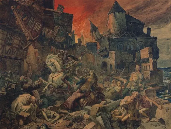 Framed Print : The Basel earthquake of 18 October 1356 Framed Print : The Basel earthquake of 18 October 1356