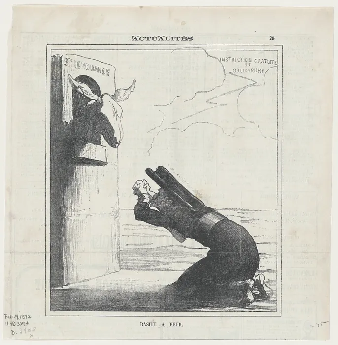 Framed Print : Basile a peur, 1872. Creator: Honore Daumier Framed Print : Basile a peur, 1872. Creator: Honore Daumier