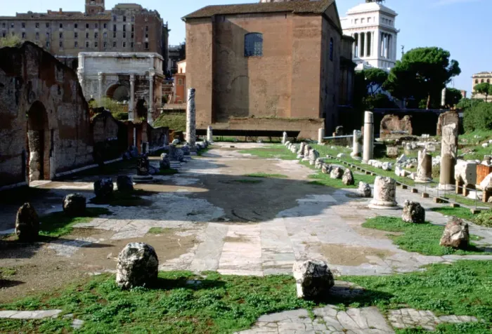 Framed Print : The Basilica Aemilia, Rome, Italy. Artist: A Lorenzini Framed Print : The Basilica Aemilia, Rome, Italy. Artist: A Lorenzini