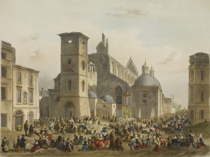 Framed Print : The Basilica of Holy Trinity, Krakow, c1850 Framed Print : The Basilica of Holy Trinity, Krakow, c1850