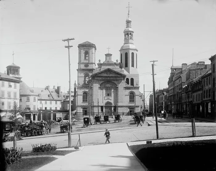Framed Print : The Basilica, Quebec, between 1890 and 1901. Creator: Unknown Framed Print : The Basilica, Quebec, between 1890 and 1901. Creator: Unknown