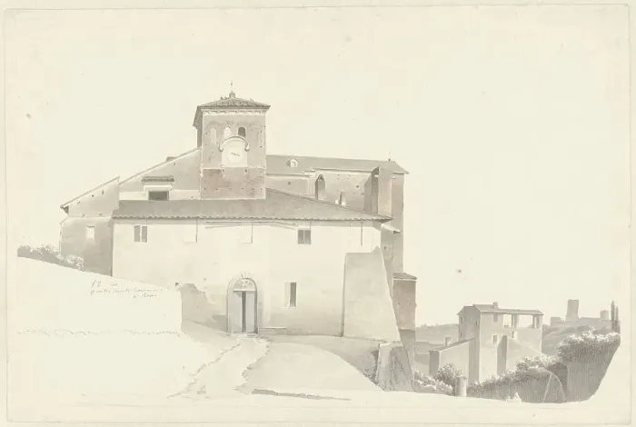 Framed Print : The Basilica of the Santi Quattro Coronati in Rome, c.1809-c.1812. Creator: Josephus Augustus Knip
