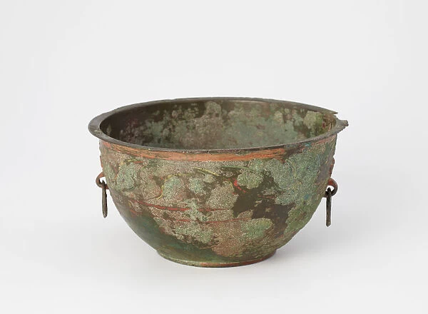 Basin with painted decoration, Han dynasty, 206 BCE-220 CE. Creator: Unknown