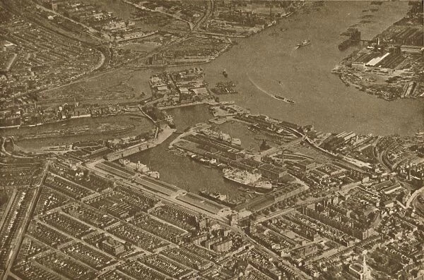 The Three Basins of the East India Docks and the Blackwall Reach of the Thames Seen From The Air