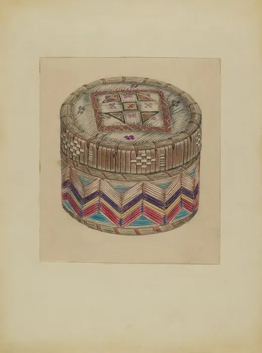 Framed Print : Basket, 1935. Creator: Michael Trekur Framed Print : Basket, 1935. Creator: Michael Trekur