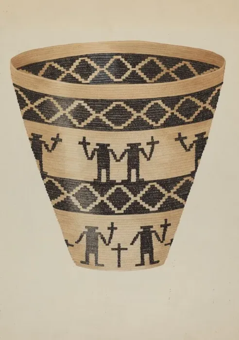 Framed Print : Basket, c. 1936. Creator: Gordena Jackson