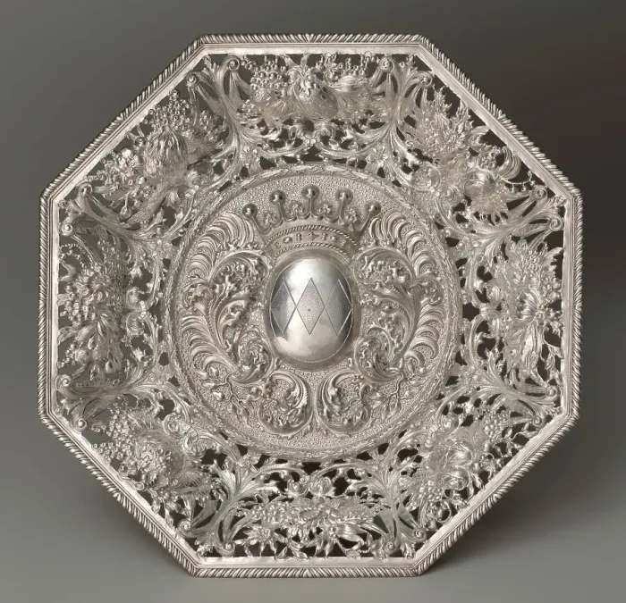 Framed Print : Basket, c1700. Creator: George Lewis Framed Print : Basket, c1700. Creator: George Lewis