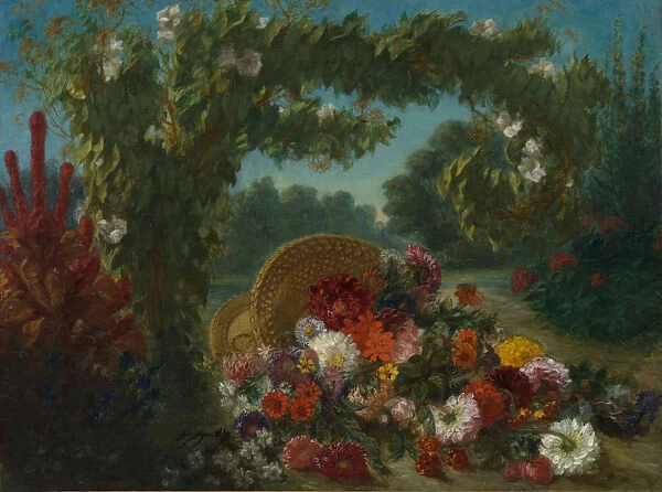 Basket of Flowers, 1848-49. Creator: Eugene Delacroix