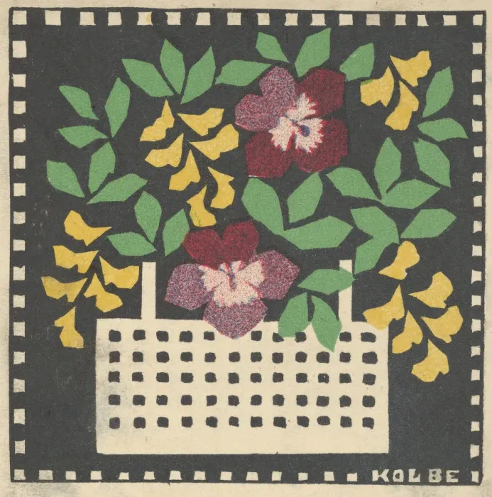 Framed Print : Basket of Flowers, 1907. Creator: Leopoldine Kolbe Framed Print : Basket of Flowers, 1907. Creator: Leopoldine Kolbe