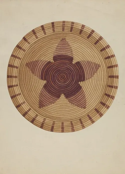 Framed Print : Basket Tray, c. 1936. Creator: Gordena Jackson Framed Print : Basket Tray, c. 1936. Creator: Gordena Jackson