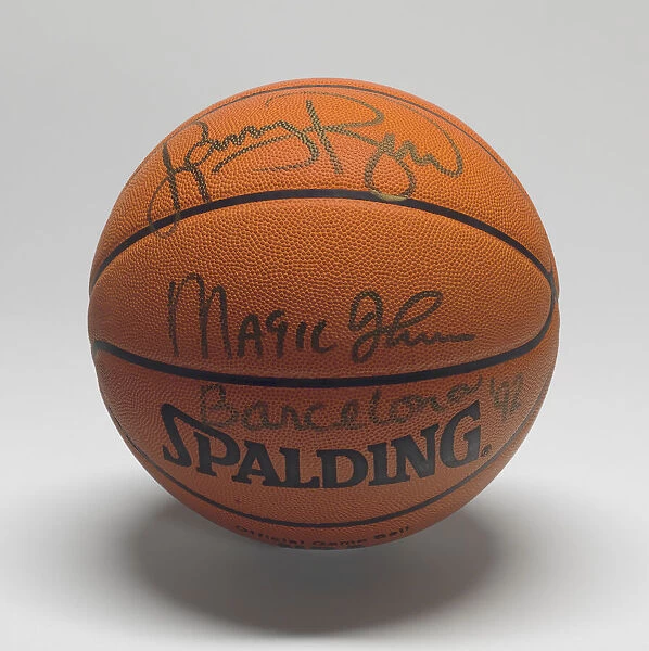Basketball signed by members of the U. S. 'Dream Team', 1992. Creator: Spalding