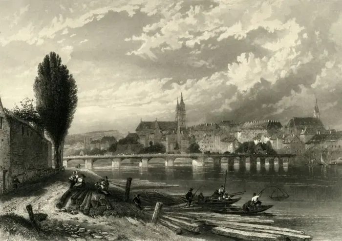 Framed Print : Basle, c1872. Creator: E I Roberts Framed Print : Basle, c1872. Creator: E I Roberts