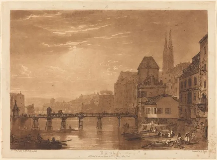 Framed Print : Basle, published 1807. Creator: JMW Turner Framed Print : Basle, published 1807. Creator: JMW Turner