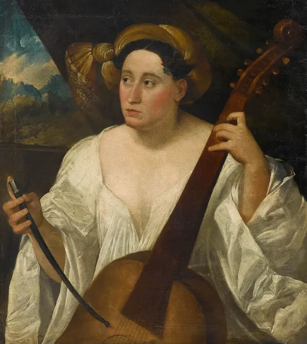 Framed Print : The Bass Viol Player, 16th century. Creator: Anonymous () Framed Print : The Bass Viol Player, 16th century. Creator: Anonymous ()