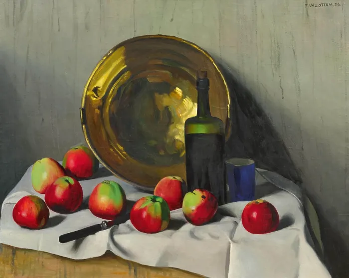 Framed Print : Bassine de cuivre et pommes, 1924. Creator: Vallotton, Felix Edouard (1865-1925) Framed Print : Bassine de cuivre et pommes, 1924. Creator: Vallotton, Felix Edouard (1865-1925)