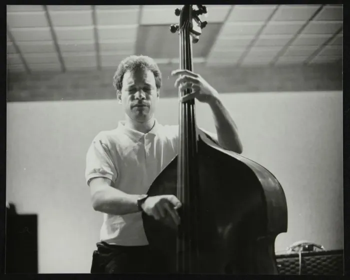 Framed Print : Bassist Alec Dankworth at The Fairway, Welwyn Garden City, Hertfordshire, 14 April 1991 Framed Print : Bassist Alec Dankworth at The Fairway, Welwyn Garden City, Hertfordshire, 14 April 1991