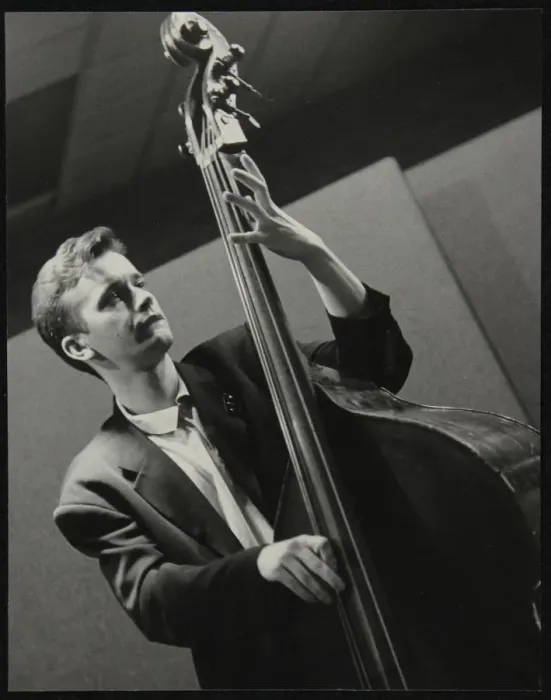Framed Print : Bassist Arnie Somogyi playing at The Fairway, Welwyn Garden City, Hertfordshire, 28 April 1991 Framed Print : Bassist Arnie Somogyi playing at The Fairway, Welwyn Garden City, Hertfordshire, 28 April 1991