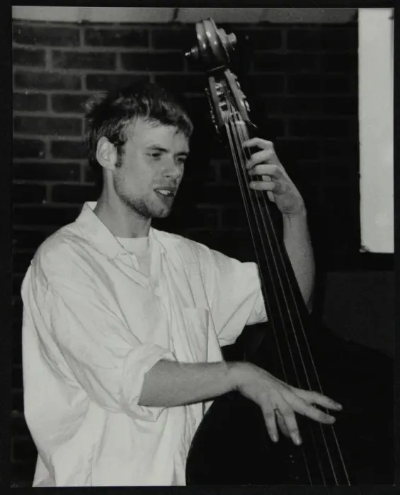 Framed Print : Bassist Ben Haselden playing at The Fairway, Welwyn Garden City, Hertfordshire, 8 April 2001 Framed Print : Bassist Ben Haselden playing at The Fairway, Welwyn Garden City, Hertfordshire, 8 April 2001