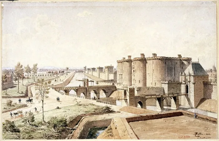 Framed Print : The Bastille in 1420. Creator: Hoffbauer, Feodor (Fédor) (1839-1922) Framed Print : The Bastille in 1420. Creator: Hoffbauer, Feodor (Fédor) (1839-1922)