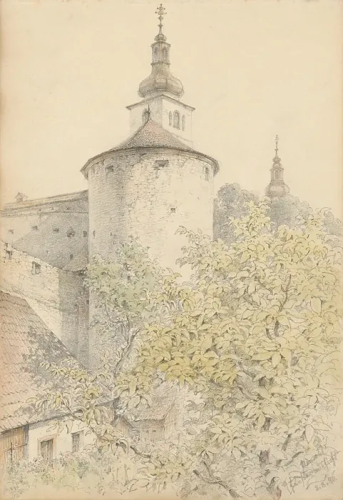 Framed Print : Bastion of the Banska Bystrica fortification, 1886. Creator: Karoly Lajos Libay Framed Print : Bastion of the Banska Bystrica fortification, 1886. Creator: Karoly Lajos Libay