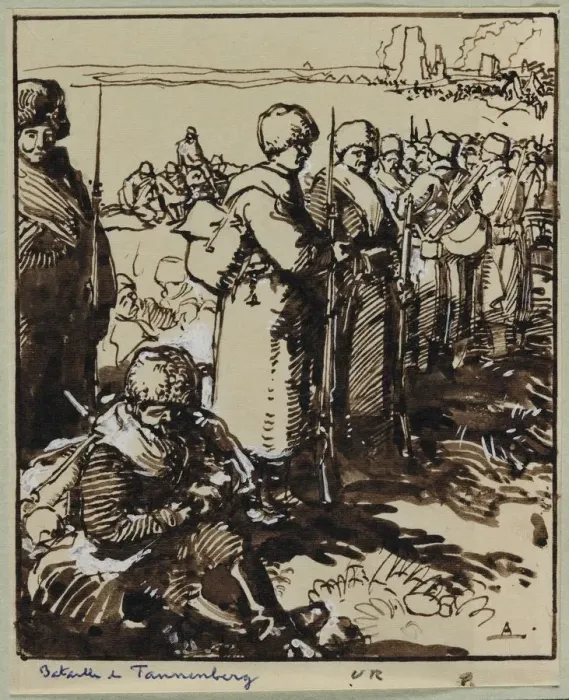 Framed Print : Bataille de Tannenberg, 1914. Creator: Auguste Louis Lepere (French, 1849-1918) Framed Print : Bataille de Tannenberg, 1914. Creator: Auguste Louis Lepere (French, 1849-1918)