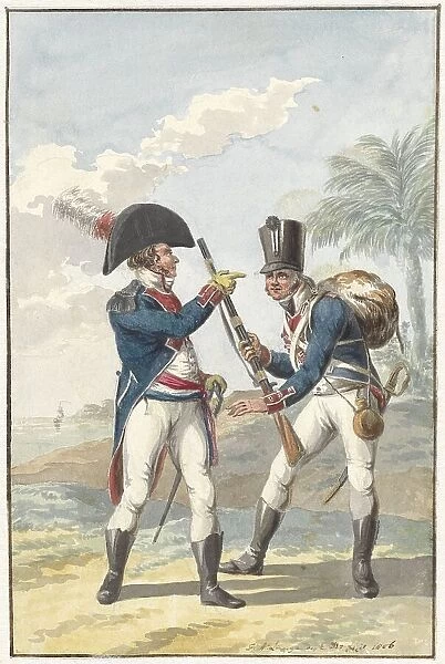 Batavian Colonial Infantry of the Cape of Good Hope, 1806. Creator: Jan Antony Langendijk