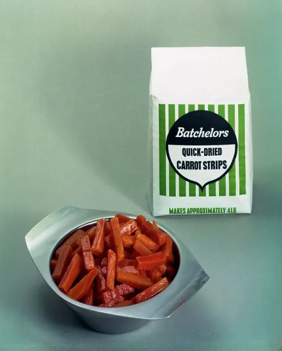 Framed Print : Batchelors Quick Dried Carot Strips, 1966. Artist: Michael Walters Framed Print : Batchelors Quick Dried Carot Strips, 1966. Artist: Michael Walters