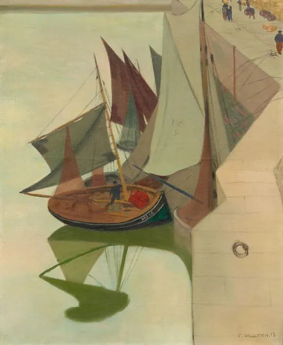 Framed Print : Bateaux à quai, Honfleur, 1913. Creator: Vallotton, Felix Edouard (1865-1925) Framed Print : Bateaux à quai, Honfleur, 1913. Creator: Vallotton, Felix Edouard (1865-1925)