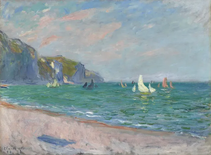 Framed Print : Bateaux devant les falaises de Pourville, 1882. Artist: Monet, Claude (1840-1926) Framed Print : Bateaux devant les falaises de Pourville, 1882. Artist: Monet, Claude (1840-1926)
