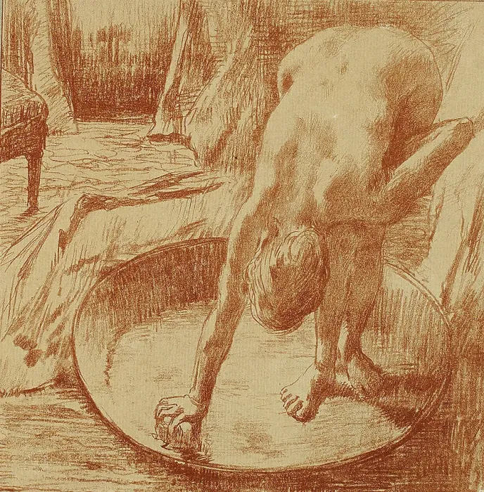 Framed Print : The Bath, 1889–90. Creator: Georges William Thornley Framed Print : The Bath, 1889–90. Creator: Georges William Thornley