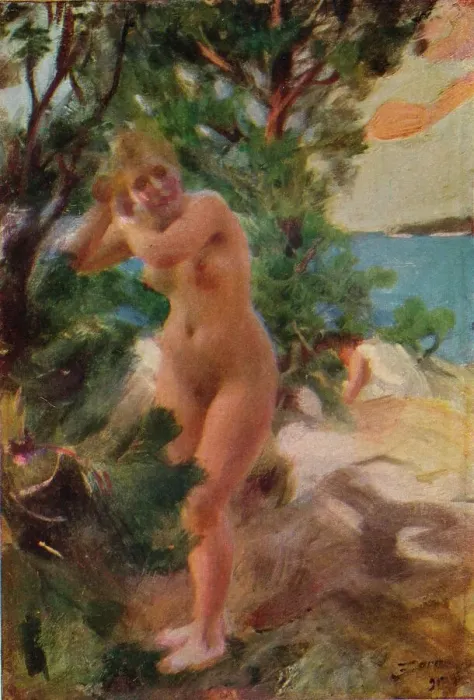 Framed Print : After the Bath, 1895. Artist: Anders Leonard Zorn Framed Print : After the Bath, 1895. Artist: Anders Leonard Zorn