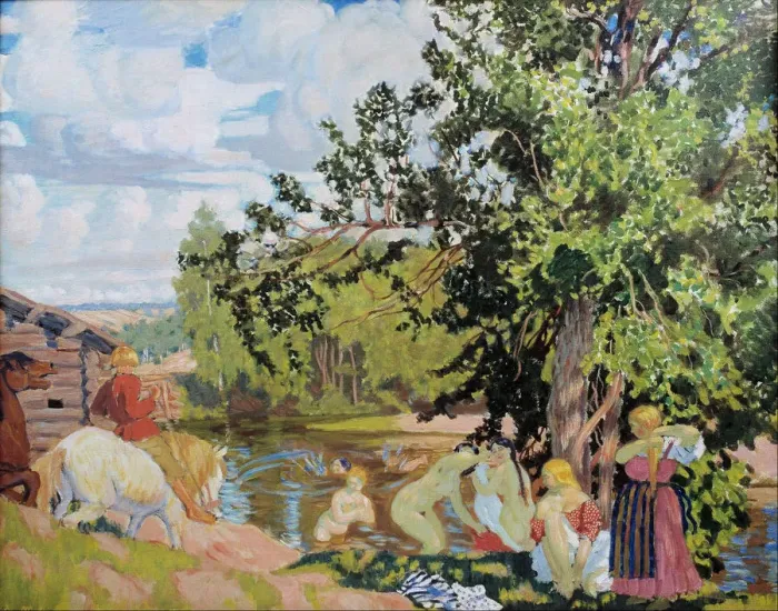 Framed Print : The Bath, 1910. Artist: Kustodiev, Boris Michaylovich (1878-1927) Framed Print : The Bath, 1910. Artist: Kustodiev, Boris Michaylovich (1878-1927)