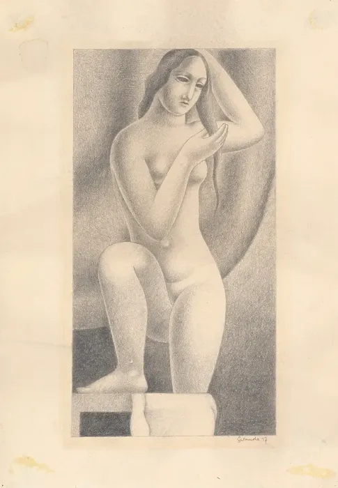 Framed Print : After the bath, 1927. Creator: Mikulas Galanda Framed Print : After the bath, 1927. Creator: Mikulas Galanda