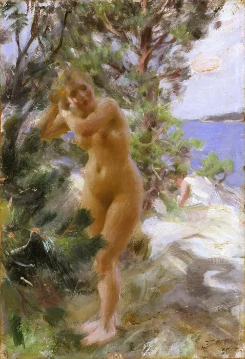 Framed Print : After the Bath. Artist: Zorn, Anders Leonard (1860-1920) Framed Print : After the Bath. Artist: Zorn, Anders Leonard (1860-1920)