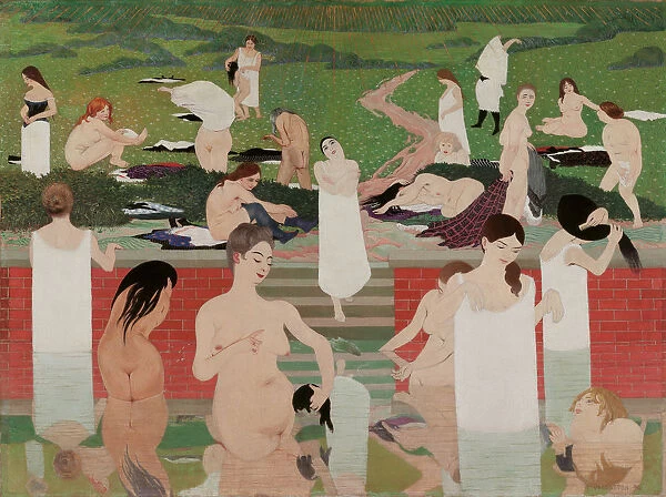 The Bath: Summer Evening (Le bain au soir d ete), 1892-1893. Artist: Vallotton, Felix Edouard (1865-1925)